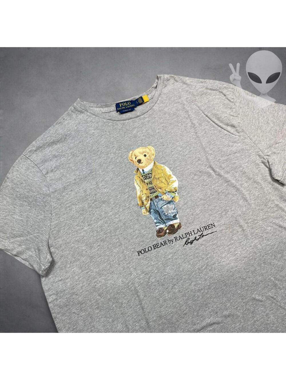 Polo Ralph Lauren Classic Fit Shirt Large Grey Polo Bear - Picture 2 of 5